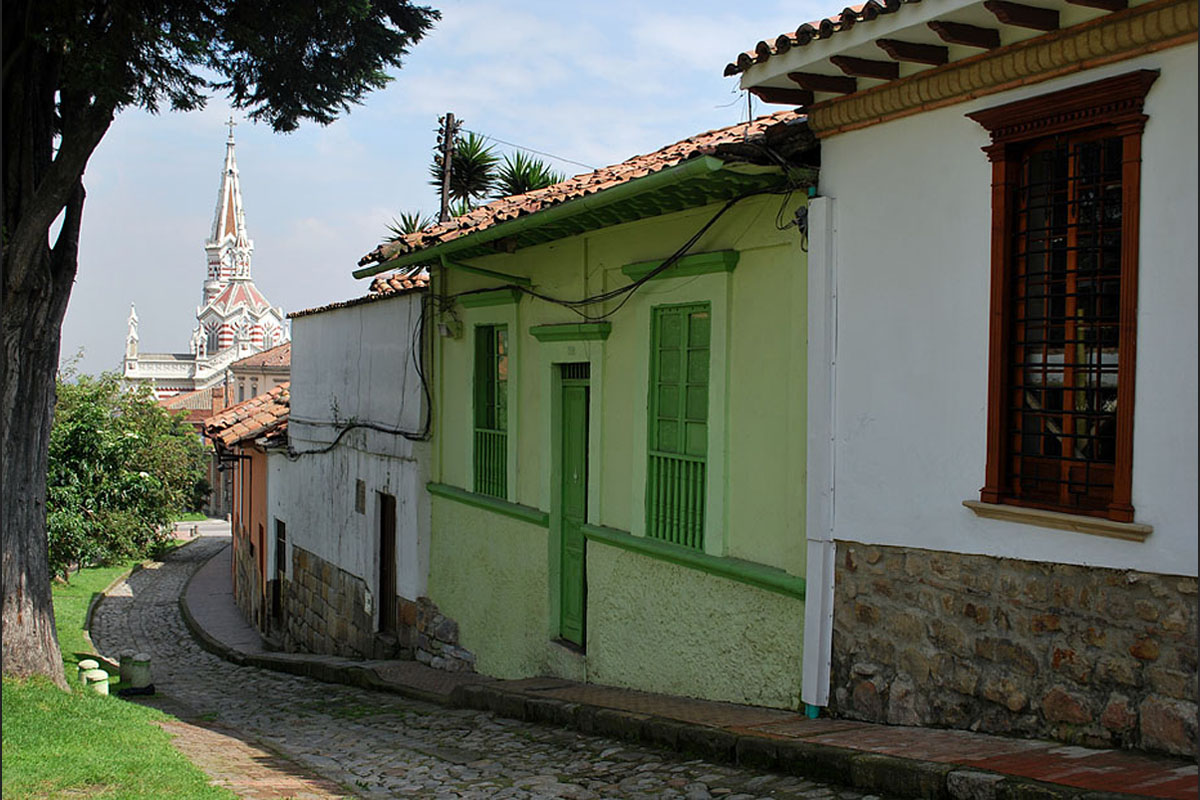 On the road that divides La Candelaria from Las Cruces, two of the oldest neighbourhoods of Bogota.