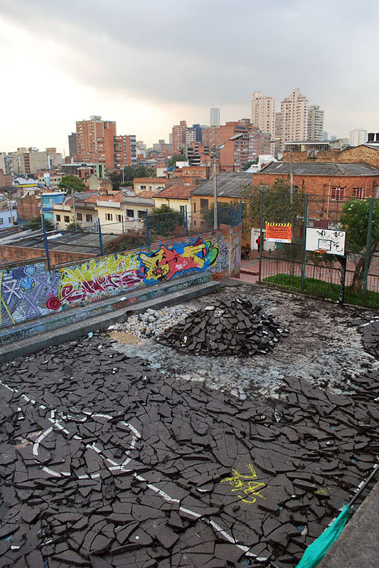 The basketball court near my house, Plaza La Concordia, La Candelaria, Bogota.