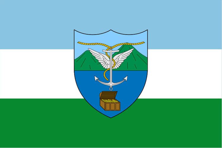 The flag of Providence makes reference to the treasure reputedly buried on the island by English pirates and privateers in the years following the collapse of the colony in 1641.